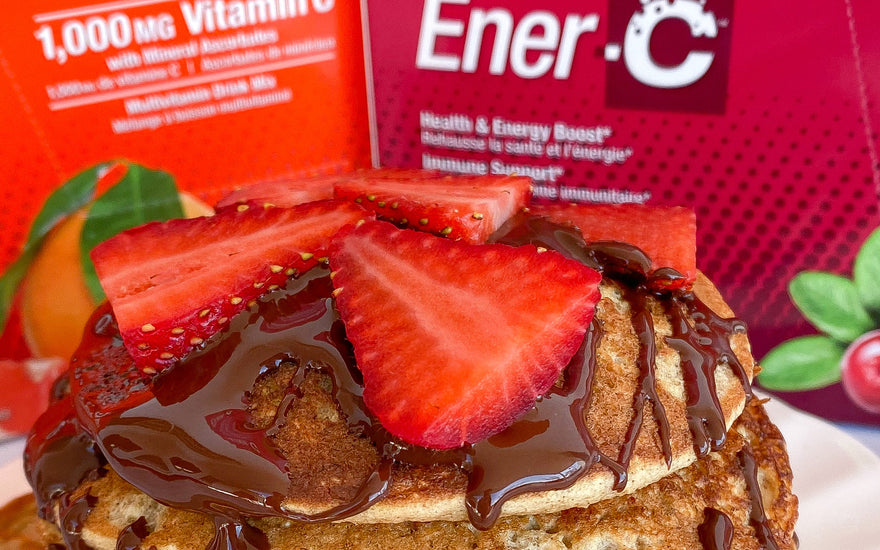 GLUTEN & DAIRY-FREE PANCAKES WITH DARK CHOCOLATE DRIZZLE