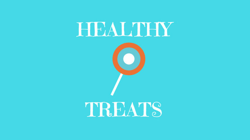 Healthy treats graphic promoting low-sugar healthy alternatives